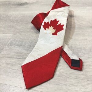 Canada Maple Leaf Tie in Red and White - Steven Harris